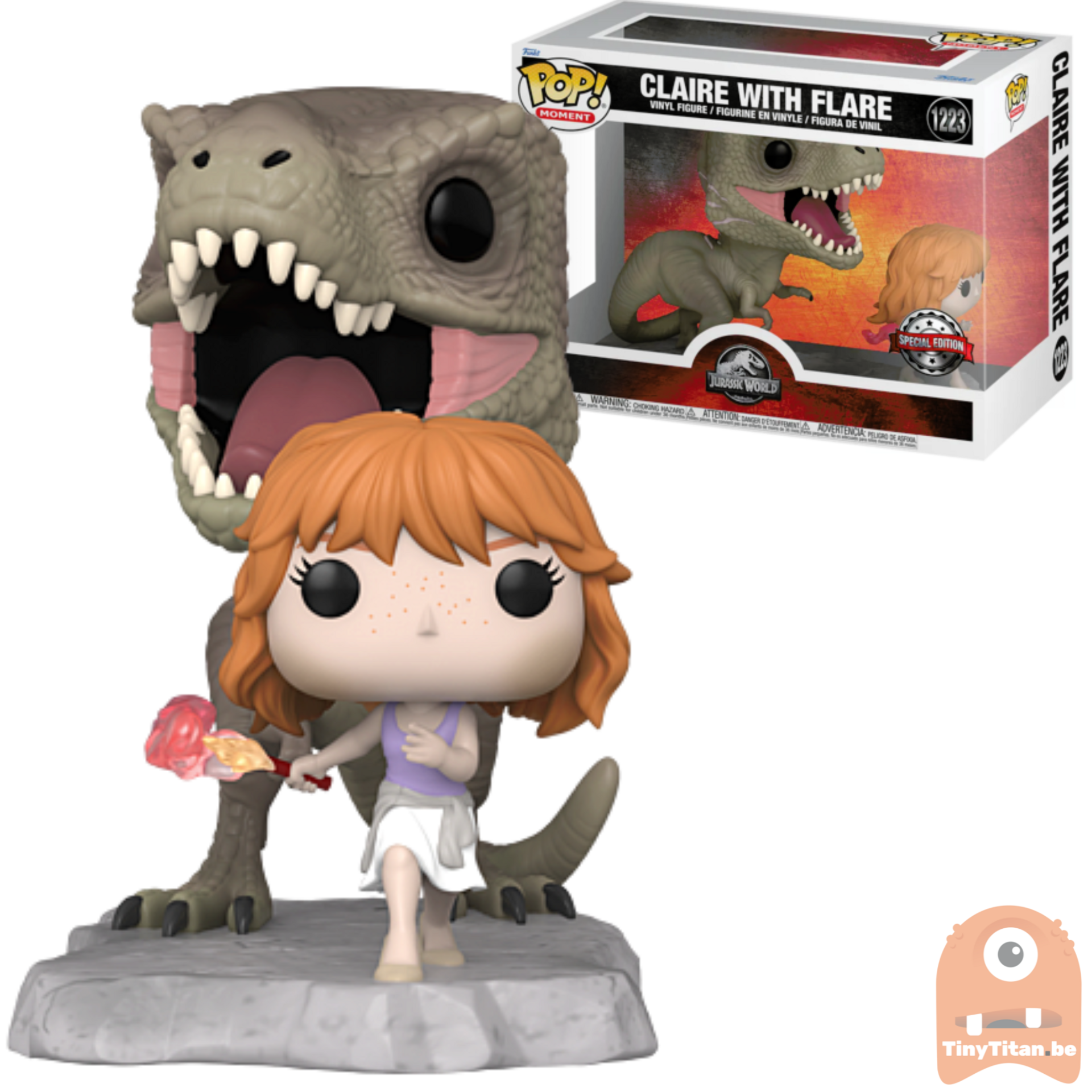 Jurassic World - Claire avec fusée éclairante (Pop! Moment) - Funko pop!  n°1223, Jurassic Park Funko Movie Moments