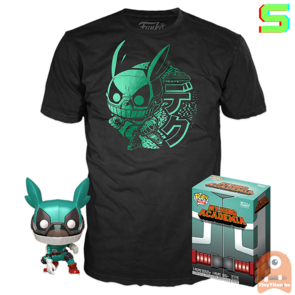 Funko POP! & TEE BOX Deku w/ Helmet Metallic My Hero Academia Exclusive - Small
