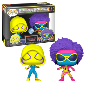 Funko POP! Marvel SPIDER-GWEN AND SPIDER-WOMAN (BLACK LIGHT) - SPIDER-MAN: ACROSS THE SPIDER-VERSE 2-Pack Exclusive