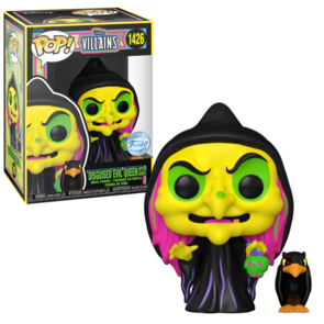 Funko POP! DISGUISED EVIL QUEEN WITH RAVEN (BLACK LIGHT) 1426 DISNEY VILLAINS Exclusive