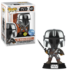Funko POP! Star Wars The Mandalorian with Darksaber GITD 491 Exclusive