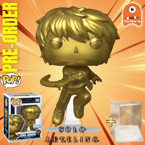FUNKO POP! Sung Jinwoo (Gold) 1982 Solo Leveling Exclusive Pre-Order + POP! Stack