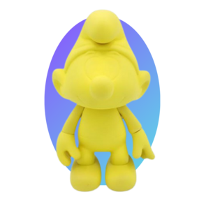 Plastic movable Smurf - Yellow Color - Shiny Colors - 20 cm