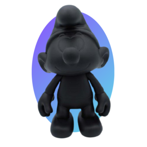 Plastic movable Smurf - Black Color - Shiny Colors - 20 cm