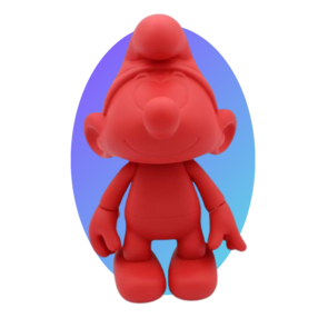 Plastic movable Smurf - Red Color - Shiny Colors - 20 cm