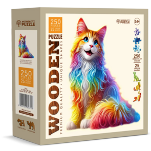 Colorful Cat Fantasy 250 Wooden Puzzle