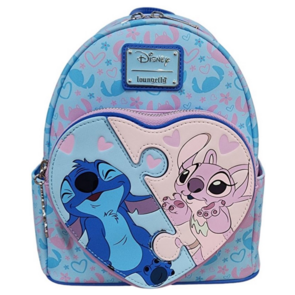 LOUNGEFLY Stitch and Angel Puzzle Pieces Mini Backpack Exclusive ed.