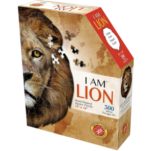 I AM Lion - 300 Pieces - Animal Shaped Jigsaw Puzzle (poster size)