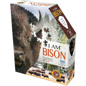 I AM Bison - 300 Pieces - Animal Shaped Jigsaw Puzzle (poster size)