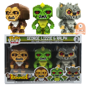 8-Bit George Lizzie & Ralph 3-pack Rampage